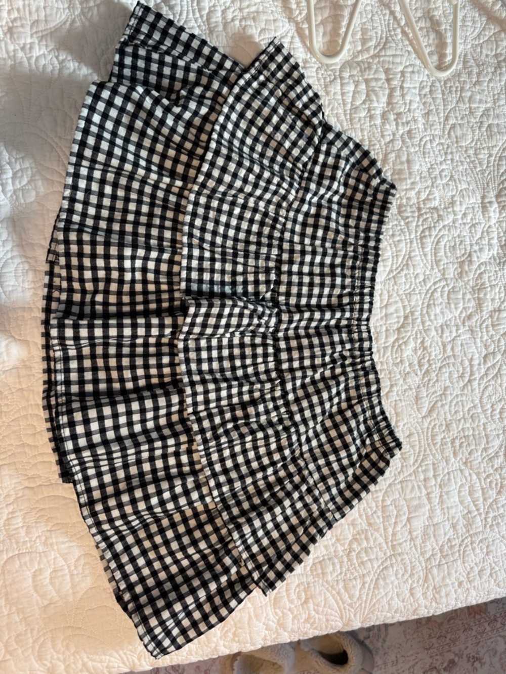WILD FABLE Black & White Gingham Tiered Women's Skirt